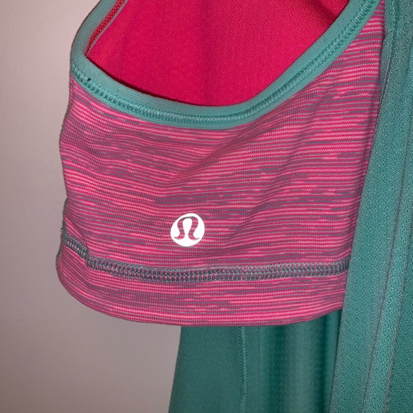 Lululemon - "No Limits Tank" - Light Green & Pink - Picture 6 of 7